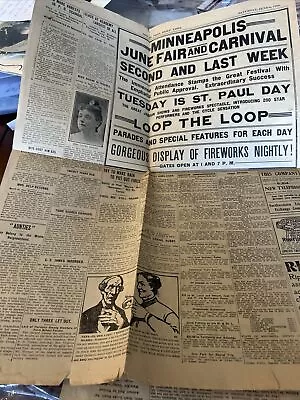 1903 Minnesota Newspaper Ad  Minneapolis Fair Loop The Loop Great Jabour Show • $19.99