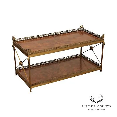 Theodore Alexander 'Althorp' Regency Mahogany And Brass Two Tier Coffee Table • $2895
