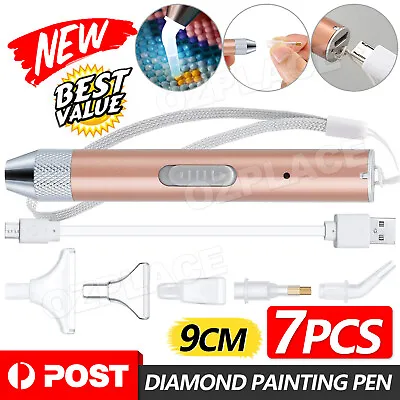 $6.95 • Buy 5D Diamond Painting Pens Kit 5-Tips Point Drill Tools Accessories With LED Light
