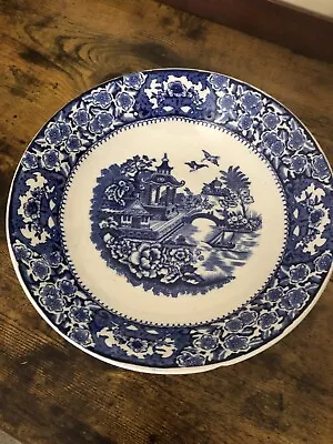 Antique Olde Alton Ware Blue & White 'Pagoda' Pattern 20cm Serving Bowl • £4.99