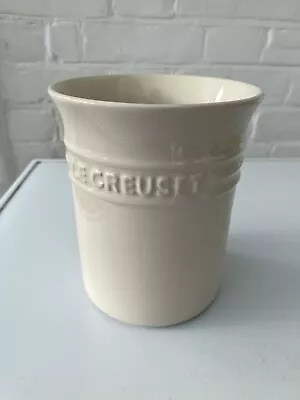 LE CREUSET Meringue Cream Utensil Holder 15 Cm Stoneware • £15