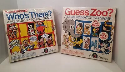 NEW GUESS ZOO? Memory Matching Game & Who's There? Colorforms Animal Cards 1983 • $20