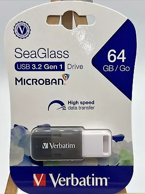 Verbatim SeaGlass USB 3.2 Gen 1 Flash Drive 64GB 71273 NEW SEALED • $18.99