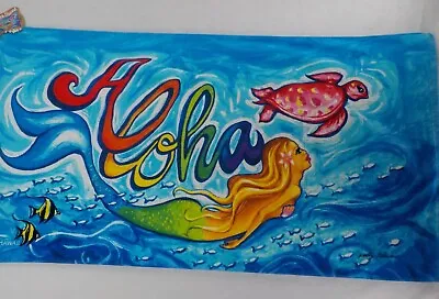 Kc Hawaii Island Inspired Beach Towel 30x60 Aloha Mermaid Ocean Kelly Patrick • $14.99