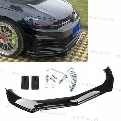 $52.95 • Buy For VW Golf GTI MK5 MK6 MK7 GLOSS BLACK Car Front Bumper Lip Spoiler Splitter