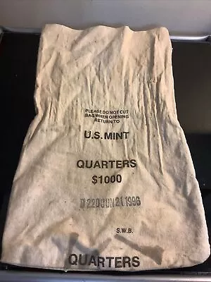 U.S. Mint Quarters $1000 Canvas Deposit Bag FREE SHIPPING! • $11.95