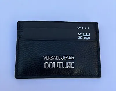 Versace Jeans Couture Logo Black Leather Card Holder • $59.99