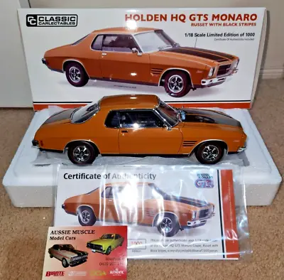 1:18 Classic Carlectables Holden HQ GTS 350 Monaro Coupe Russet / Black Stripes • $289