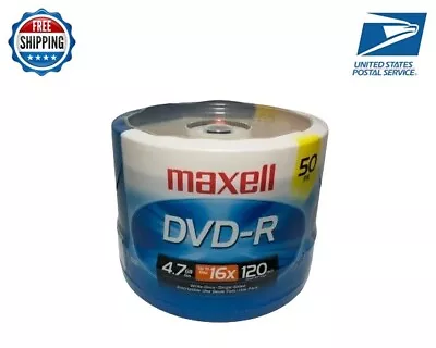 NEW Maxell DVD-R 50 Pack 16x 4.7gb 120 Min Factory Sealed • $24.95