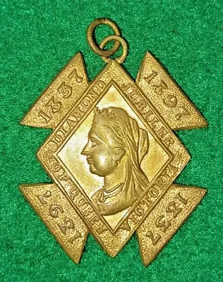 Queen Victoria 60th Diamond Jubilee Commemorative Medallion Diamond Shaped • $21.94