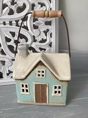 £12.99 • Buy Light Duck Egg/Green Tea Light House/Cottage With Carry Handle - Candle Holder