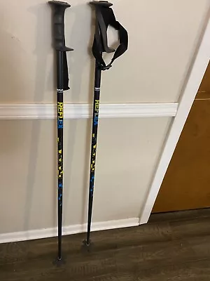 Vintage Reflex Aluminum Ski Poles With Pistol Grip 46 Inches Charcoal Gray USA • $49.99