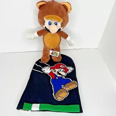 Nintendo Super Mario Bros. 12  Plush 2021 & 1 Knit Winter Beanie Cap One Size Ha • $28.99