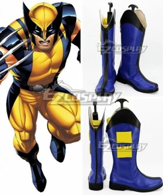 $42 • Buy X-men Wolverine Logan Cosplay Blue Shoes Boots Halloween Shoes