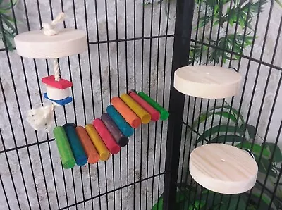 Comfy Cave Bendable Ledge/ramp & 3 Pine Shelves Hamster Gerbil Rat Degu Cage • £11.99