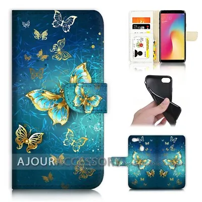 $12.99 • Buy ( For Oppo A73 ) Flip Wallet Case Cover AJ40222 Blue Butterfly