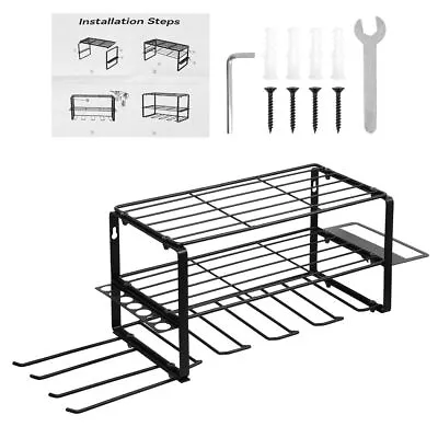 Power Tool Organizer 4 Drill Holder Wall Mounted Garage Tool Storage Rack 100lbs • £20