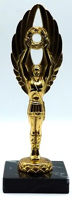 Vintage Winged Victory Goldtone Metal Trophy Top On Marble Base • $25.99