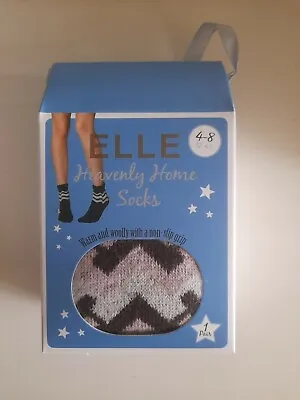 £4 • Buy Elle Warm Woolly Non Slip Socks Size 4-8 - Great Stocking Filler 
