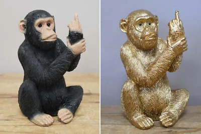 £14.95 • Buy Resin Sitting Monkey Ornament 12cm Up Yours Chimp Figure Ape Resin Funny Rude