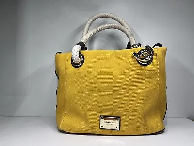 Michael Kors Handbag Marina Yellow Gold Nautical Gold Anchor Rope Grab Bag Tote • $28