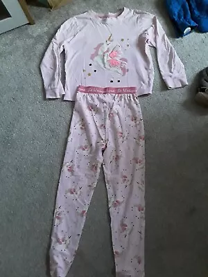 MATALAN PYJAMAS Girlsage 10 Pattern Pink UnicornsGood Condition • £1.50