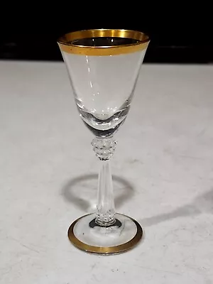 Vintage Fostoria Simplicity Gold Rim 3 7/8  CORDIAL GLASS • $13.95