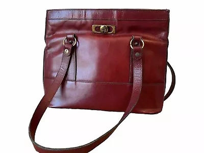 Vtg Oxblood Leather Etienne Aigner Purse Shoulder Bag Fashion Old 1970’s • $45