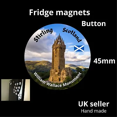 Fridge Magnets - Stirling - Scotland - Wallace Monument - Souvenir - 45mm • £1.65