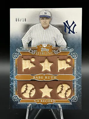 2010 Topps Sterling Babe Ruth 6 Game Used Bat Relics!  /10! NY Yankees • $625