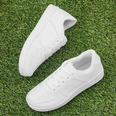 Mens Trainers White Adults Lace Up Padded Insole Lightweight SIZE • £14.99