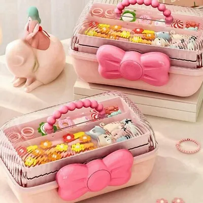 Cute Multi-layer Desktop Toy Cosmetic Hair Jewelry Accessory Storage Box • £13.99