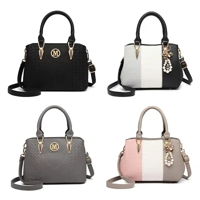 £17.99 • Buy Ladies Handbag Work Bag Women Designer Faux Leather Medium Shoulder Tote Bag 
