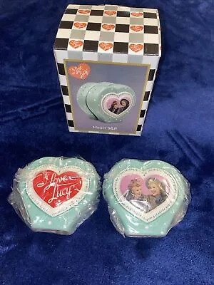 I Love Lucy Logo Ethel Salt Pepper Shakers Green Polka Dots Heart Vandor • $29.39