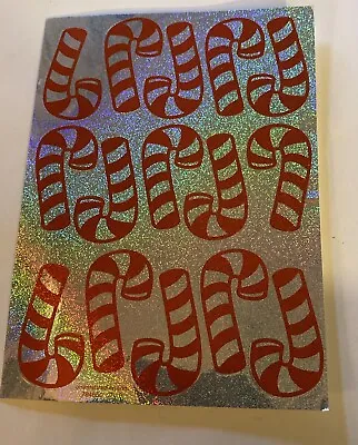 Vintage Glittery Christmas Candy Canes Stickers • $1.75