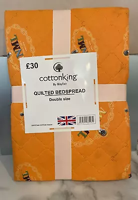 Cotton King Mayfair Quilted Bedspread Double Egyptian Cotton Machine Washable • £16.95
