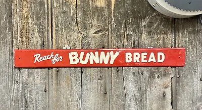 Vintage Embossed Bunny Bread Grocery Store Door Push Advertising Metal Sign • $395