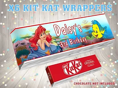 £1.20 • Buy PERSONALISED LITTLE MERMAID CORAL Kit Kat Label / Wrappers Ideal Party Bag 