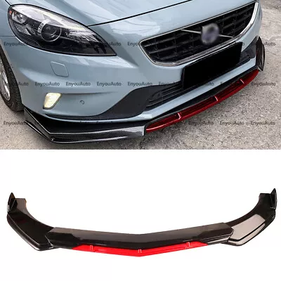 For Volvo S60 S80 S90 Universal Front Bumper Lip Spoiler Splitter Black Red • $57