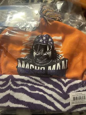NEW Macho Man Randy Savage WWE Knit Orange White & Purple Hat Stocking Cap • $11