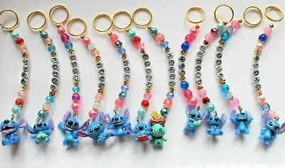 Cute Personalised Lilo & Stitch Keyring / Bag Charm (you Chose A Name) 11 Styles • £3.20