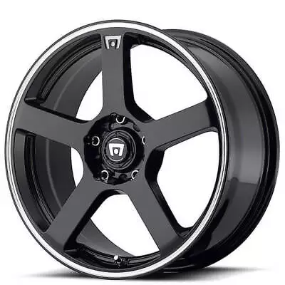 4ea 16  Motegi Racing Wheels MR116 Gloss Black With Machined Stripe Rims (S1) • $644