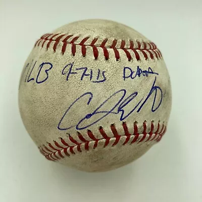 C.J. Edwards MLB Debut Signed Inscribed Game Used Baseball 9-7-15 MLB Authentic • $199