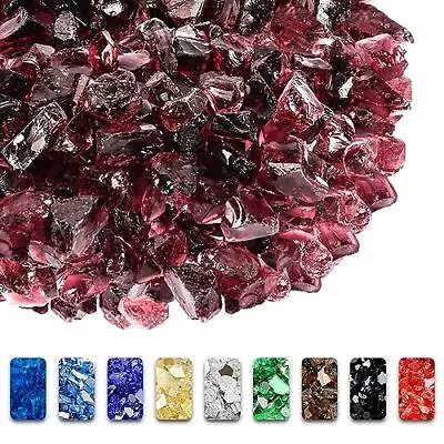 Wine Red Fire Glass For Fire Pit 10 Pounds 1/2 Inch Tempered Glass Rocks For ... • $47.13