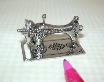 Miniature Silver Metal Sewing Machine (1 3/8  X 11/16  X 7/8 ): DOLLHOUSE 1:12 • $5.25