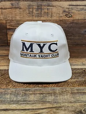 Vintage Montauk Yacht Club White Snapback Hat Cap Made In USA • $49.99
