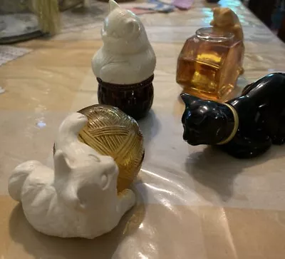 Vintage AVON 4 Piece Cat Perfumes Goldfish Heres My Heartand More • $15