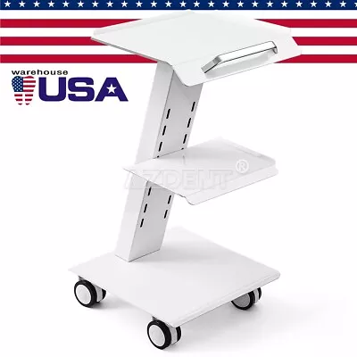 Dental Metal Medical Cart Mobile Instrument Cart Trolley Double Castors • $145.99