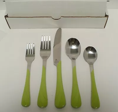 FIESTA CHARTREUSE SWIRL FLATWARE 5-Pc Set From 1999 New Old Stock: FREE SHIPPING • $49