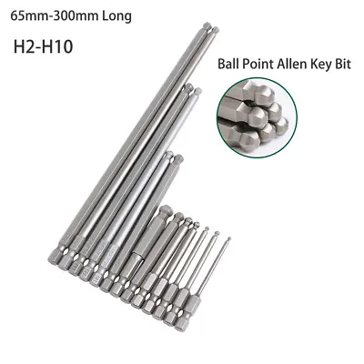 Ball Point Hex Head Screw Driver Bit Set 2-10mm Allen Key Impact Power Drill 1/4 • $92.65